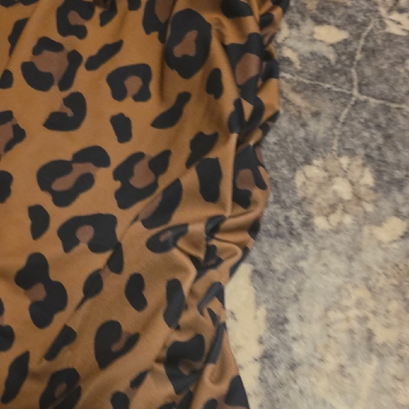 SHEIN Brown and Black Animal Print Skirt - Picture 3 of 4